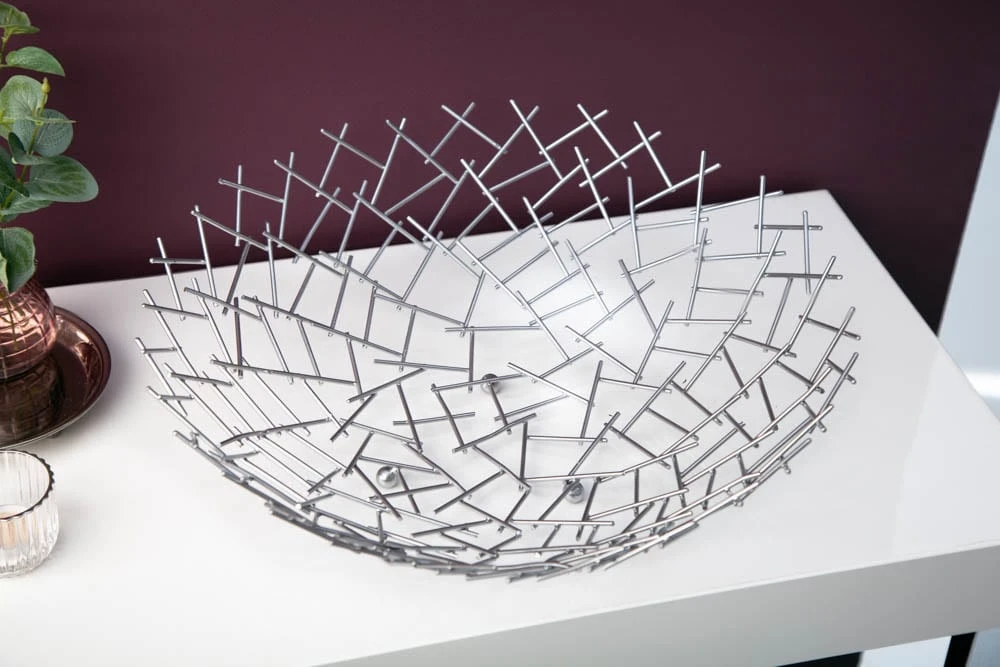 Dekoschale STRUCTURE In Silber - 45 X 15 X 45cm 5 Dekoschale STRUCTURE In Silber - 45 X 15 X 45cm – Bild 3