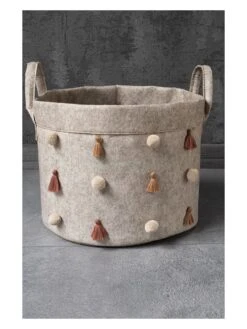 Aufbewahrungskorb "KALS-03778" In Beige - (H)24 X Ø 20 Cm