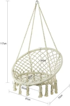 Hängesessel In Beige - (B)81 X (H)117 X (T)70cm -Allgemeiner Haushaltswarenladen sobuy hangesessel in beige b 81 x h 117 x t 70cm 3