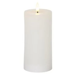 Star Trading LED Kerze LINA Echtwachs Mit Wachsspiegel In Weiß - H: 17,5cm