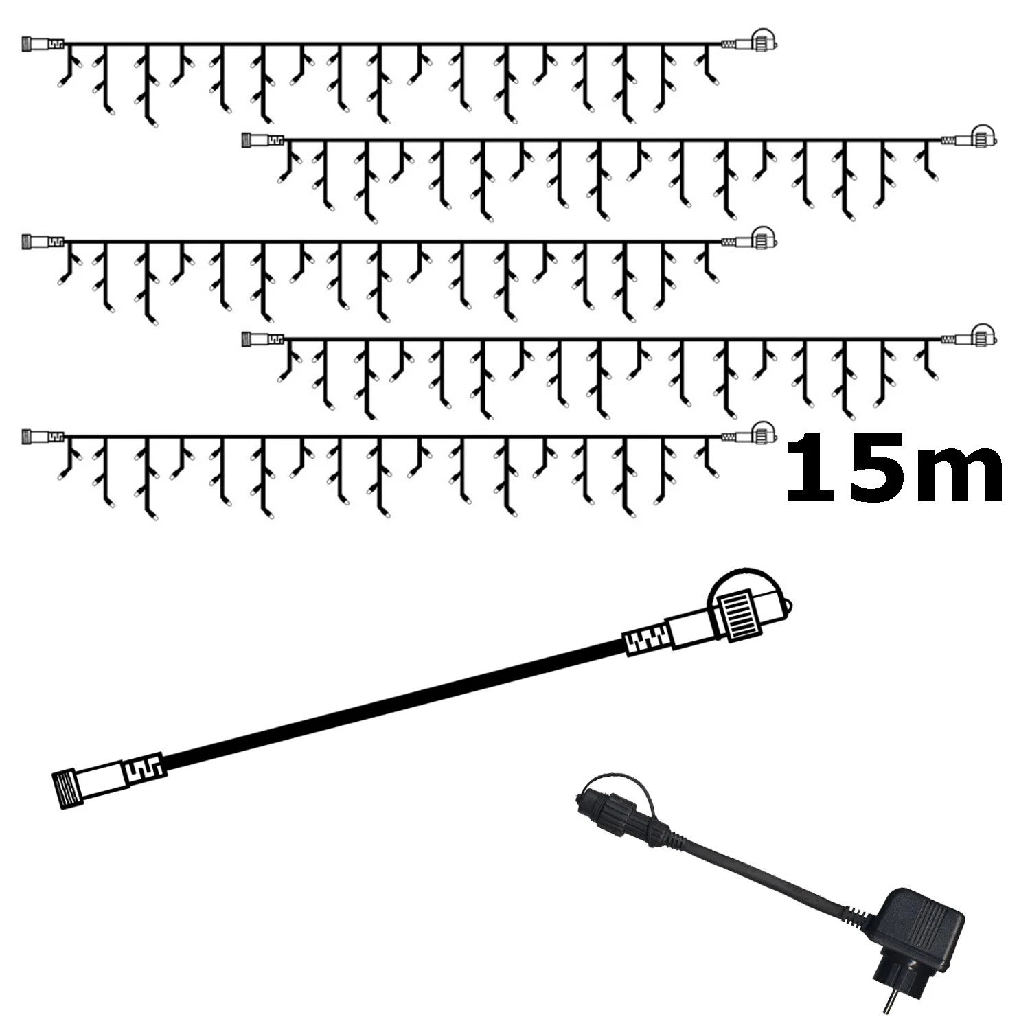 Star Trading Lichtervorhang Komplettset 15m - SYSTEM24 In Schwarz 3 Star Trading Lichtervorhang Komplettset 15m - SYSTEM24 In Schwarz – Bild 2