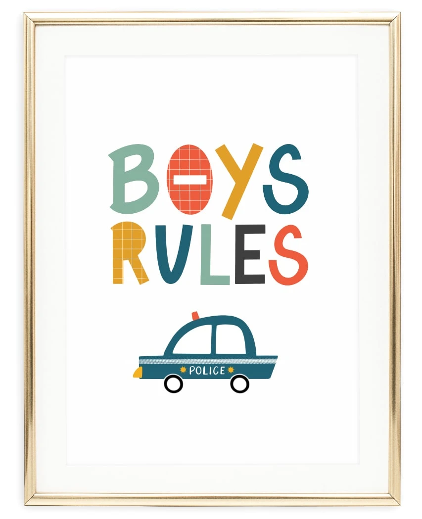 Poster / Kunstdruck "Boys Rules" I Ohne Rahmen 4 Poster / Kunstdruck "Boys Rules" I Ohne Rahmen – Bild 3