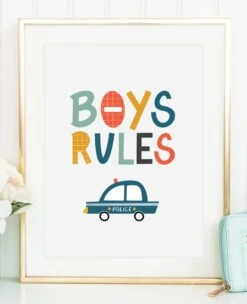 Poster / Kunstdruck "Boys Rules" I Ohne Rahmen