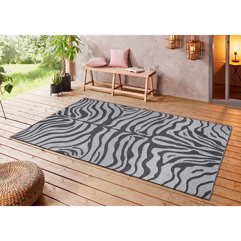 In- Und Outdoor Teppich Zebra Grau/hellgrau 4 In- Und Outdoor Teppich Zebra Grau/hellgrau – Bild 2
