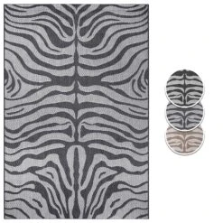 In- Und Outdoor Teppich Zebra Grau/hellgrau