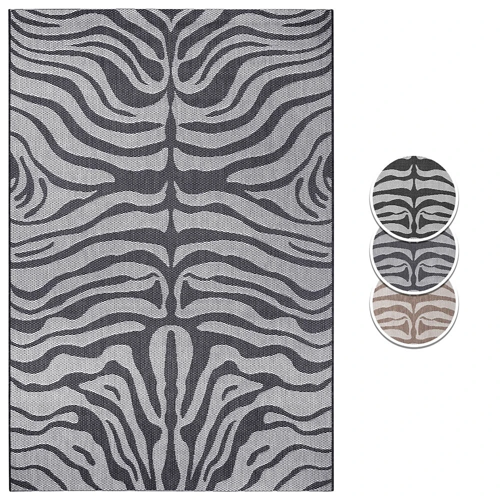In- Und Outdoor Teppich Zebra Grau/hellgrau 3 In- Und Outdoor Teppich Zebra Grau/hellgrau