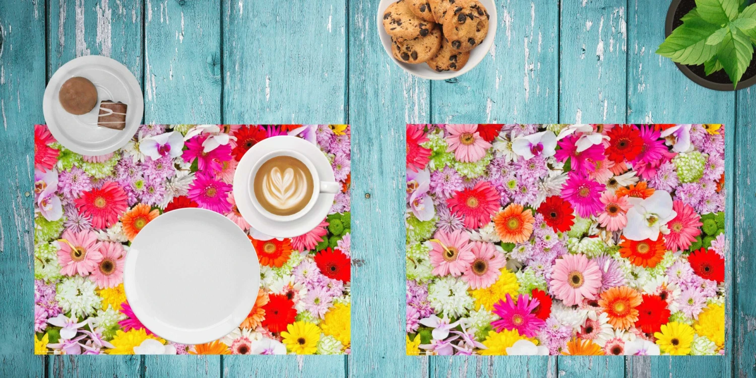 Tischsets I Platzsets "Buntes Schönes Blumenmeer" (L)32 X (B)44 4 Tischsets I Platzsets "Buntes Schönes Blumenmeer" (L)32 X (B)44 – Bild 2