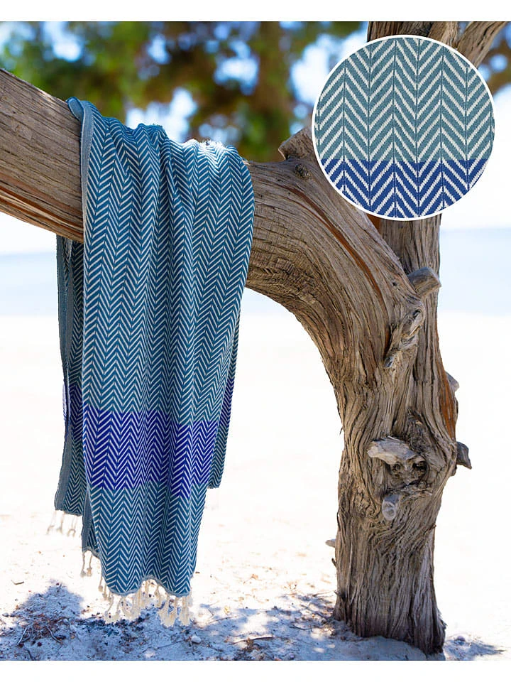 Strandtuch "Balik" In Blau - (L)180 X (B)100 Cm 4 Strandtuch "Balik" In Blau - (L)180 X (B)100 Cm – Bild 2