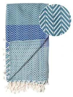 Strandtuch "Balik" In Blau - (L)180 X (B)100 Cm