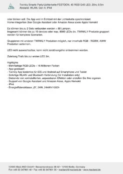 Twinkly Smarte Party-Lichterkette FESTOON 40 LEDs In Bunt - RGB LED 21 Twinkly Smarte Party-Lichterkette FESTOON 40 LEDs In Bunt - RGB LED -Allgemeiner Haushaltswarenladen twinkly smarte party lichterkette festoon 40 leds in bunt rgb led 9