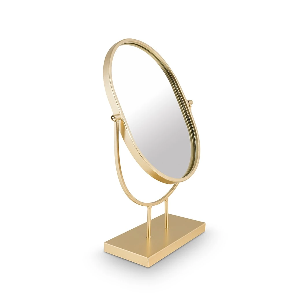 VTwonen Spiegel "Mirror Oval On Stand" In Goud - (L) 20,3 X (B) 31,1 X (H) 8,5cm 5 VTwonen Spiegel "Mirror Oval On Stand" In Goud - (L) 20,3 X (B) 31,1 X (H) 8,5cm – Bild 3