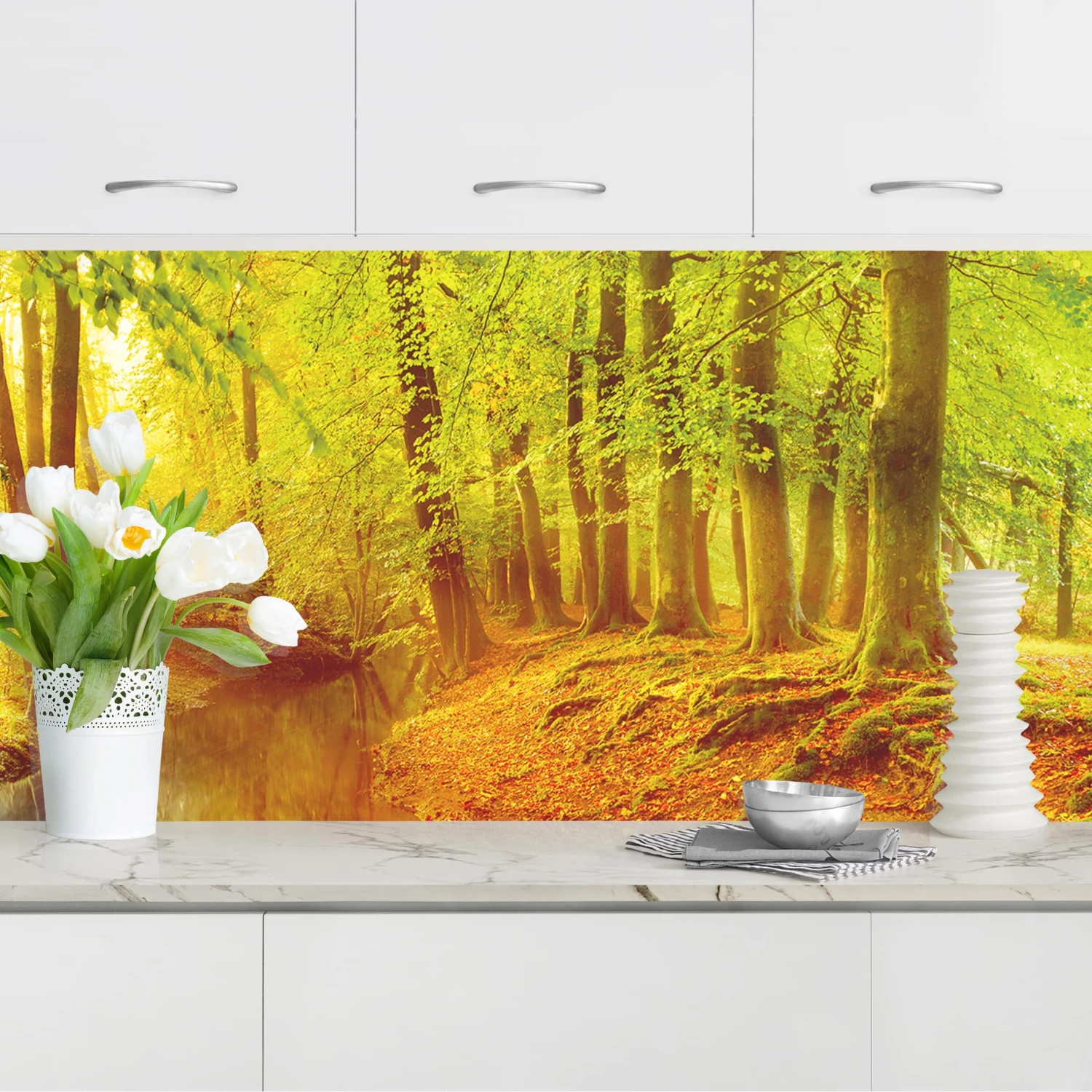 Küchenrückwand - Herbstwald In Orange 4 Küchenrückwand - Herbstwald In Orange – Bild 2