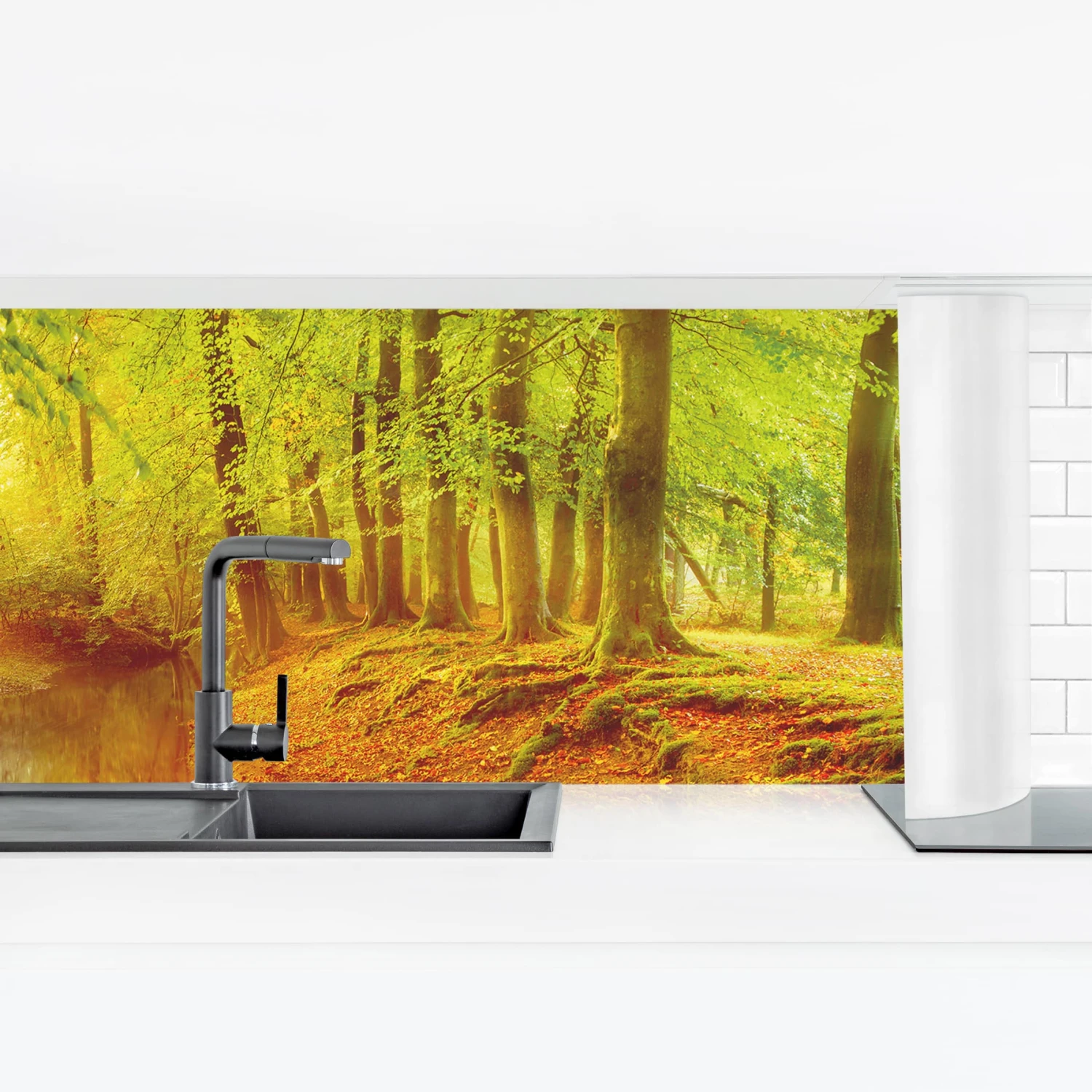 Küchenrückwand - Herbstwald In Orange 3 Küchenrückwand - Herbstwald In Orange