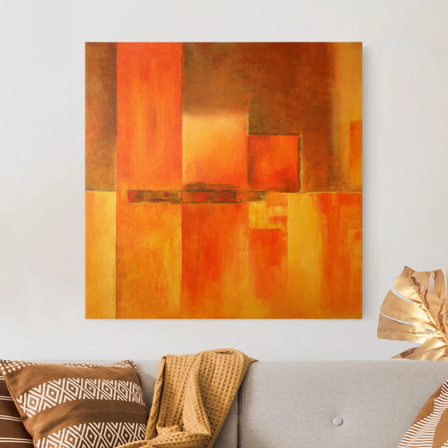 Leinwandbild Gold - Amarna In Orange 4 Leinwandbild Gold - Amarna In Orange – Bild 2