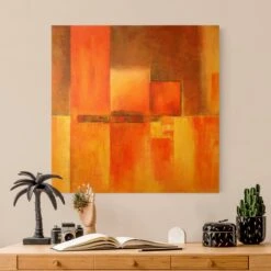 Leinwandbild Gold - Amarna In Orange 13 Leinwandbild Gold - Amarna In Orange -Allgemeiner Haushaltswarenladen wallart leinwandbild gold amarna in orange 2