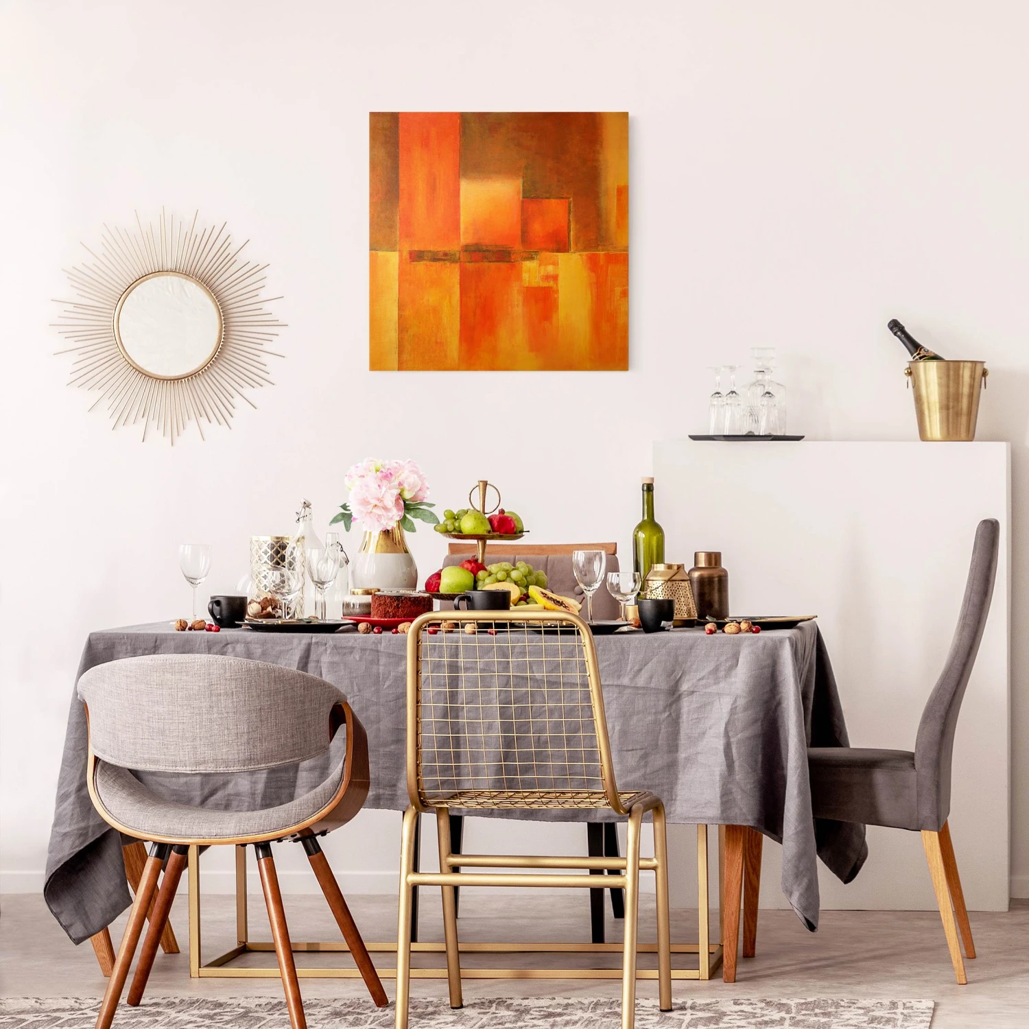 Leinwandbild Gold - Amarna In Orange 7 Leinwandbild Gold - Amarna In Orange – Bild 5