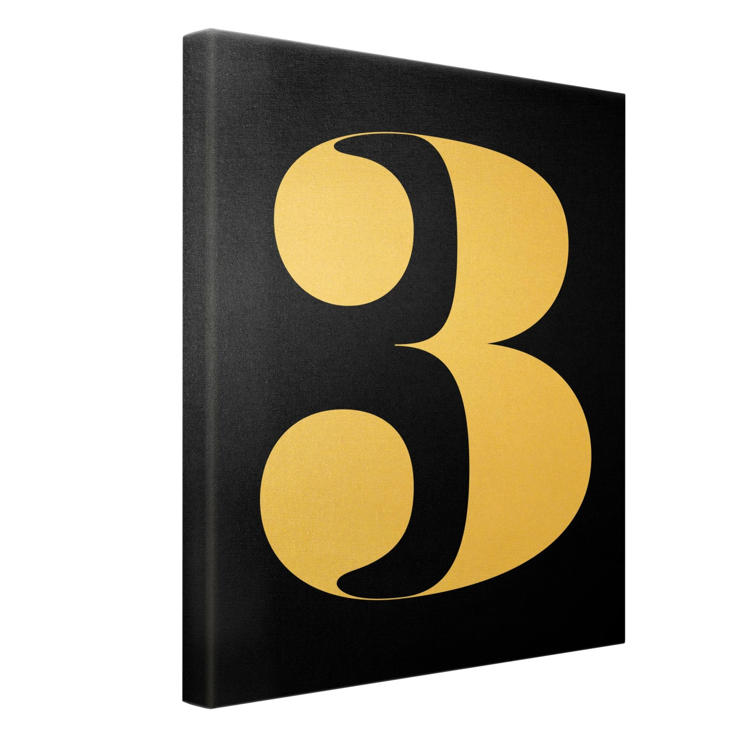 Leinwandbild Gold - Antiqua Zahl 3 In Schwarz 8 Leinwandbild Gold - Antiqua Zahl 3 In Schwarz – Bild 6