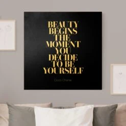 Leinwandbild Gold - Be Yourself Coco Chanel Schwarz In Schwarz-Weiß 13 Leinwandbild Gold - Be Yourself Coco Chanel Schwarz In Schwarz-Weiß -Allgemeiner Haushaltswarenladen wallart leinwandbild gold be yourself coco chanel schwarz in schwarz weiss 2