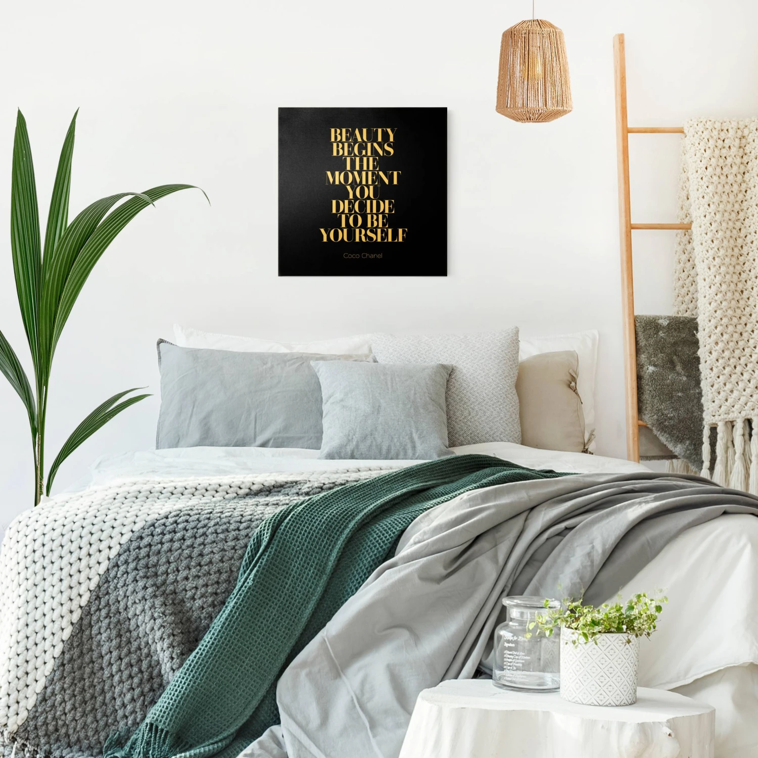 Leinwandbild Gold - Be Yourself Coco Chanel Schwarz In Schwarz-Weiß 7 Leinwandbild Gold - Be Yourself Coco Chanel Schwarz In Schwarz-Weiß – Bild 5