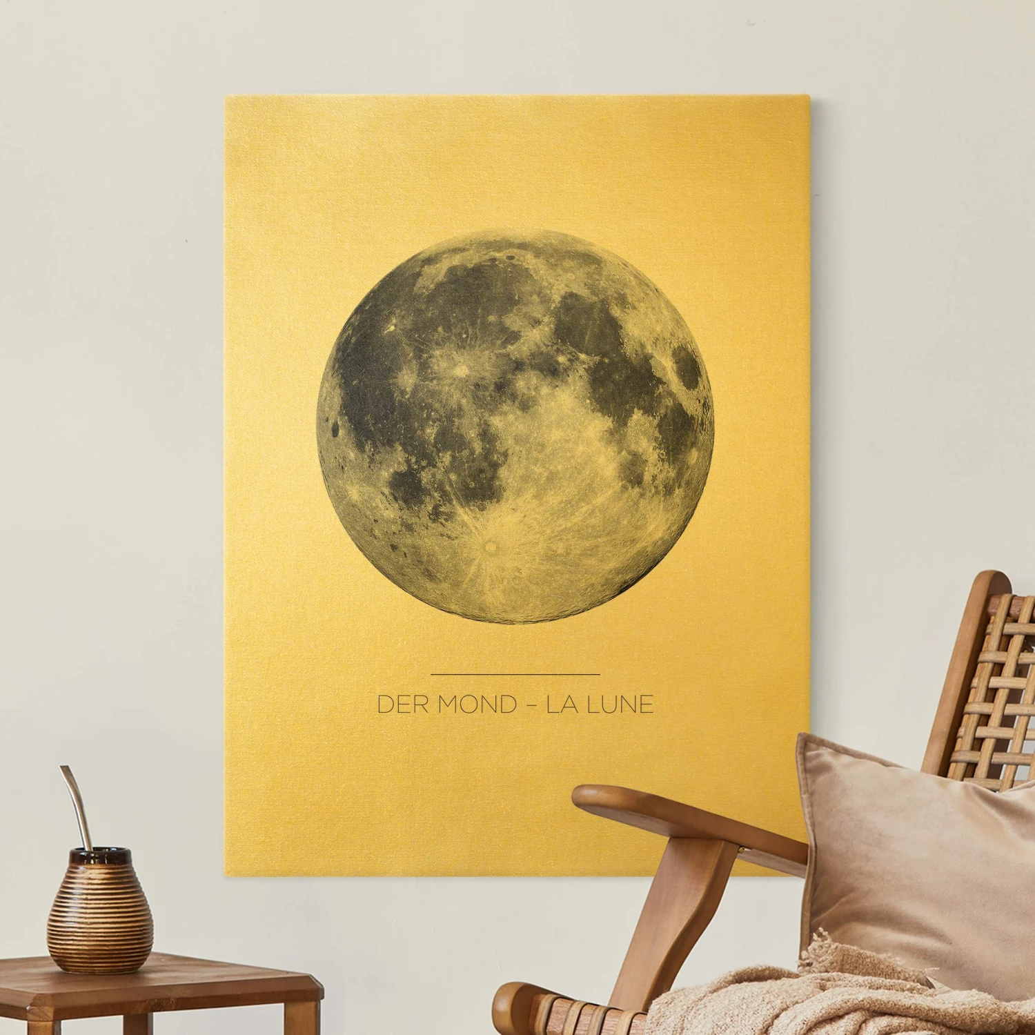 Leinwandbild Gold - Der Mond - La Lune In Grau 4 Leinwandbild Gold - Der Mond - La Lune In Grau – Bild 2