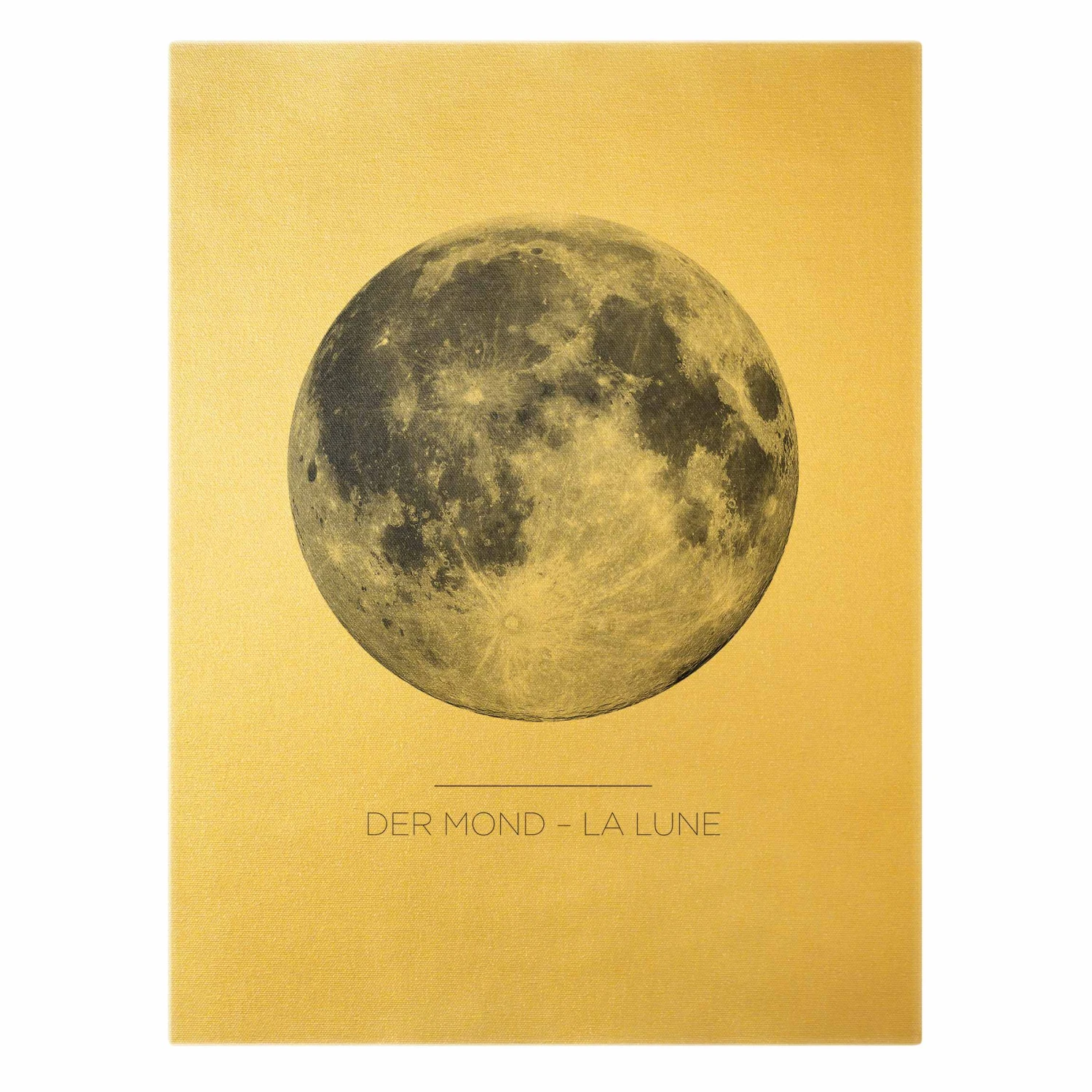 Leinwandbild Gold - Der Mond - La Lune In Grau 3 Leinwandbild Gold - Der Mond - La Lune In Grau