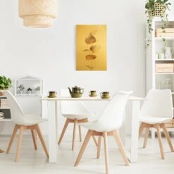 Leinwandbild Gold - Goldener Eukalyptuszweig In Gold -Allgemeiner Haushaltswarenladen wallart leinwandbild gold goldener eukalyptuszweig in gold 4