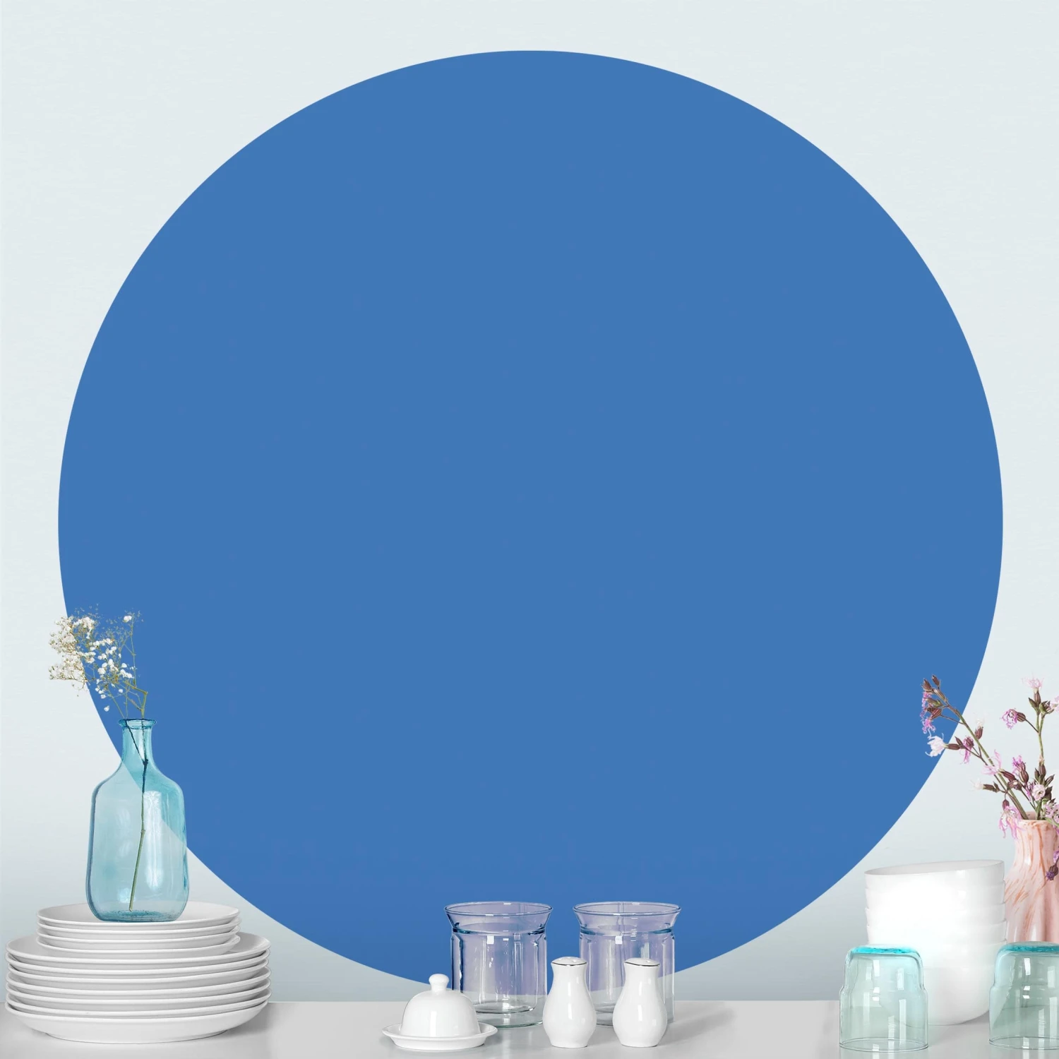 Runde Tapete - Colour Royal Blue In Blau 5 Runde Tapete - Colour Royal Blue In Blau – Bild 3