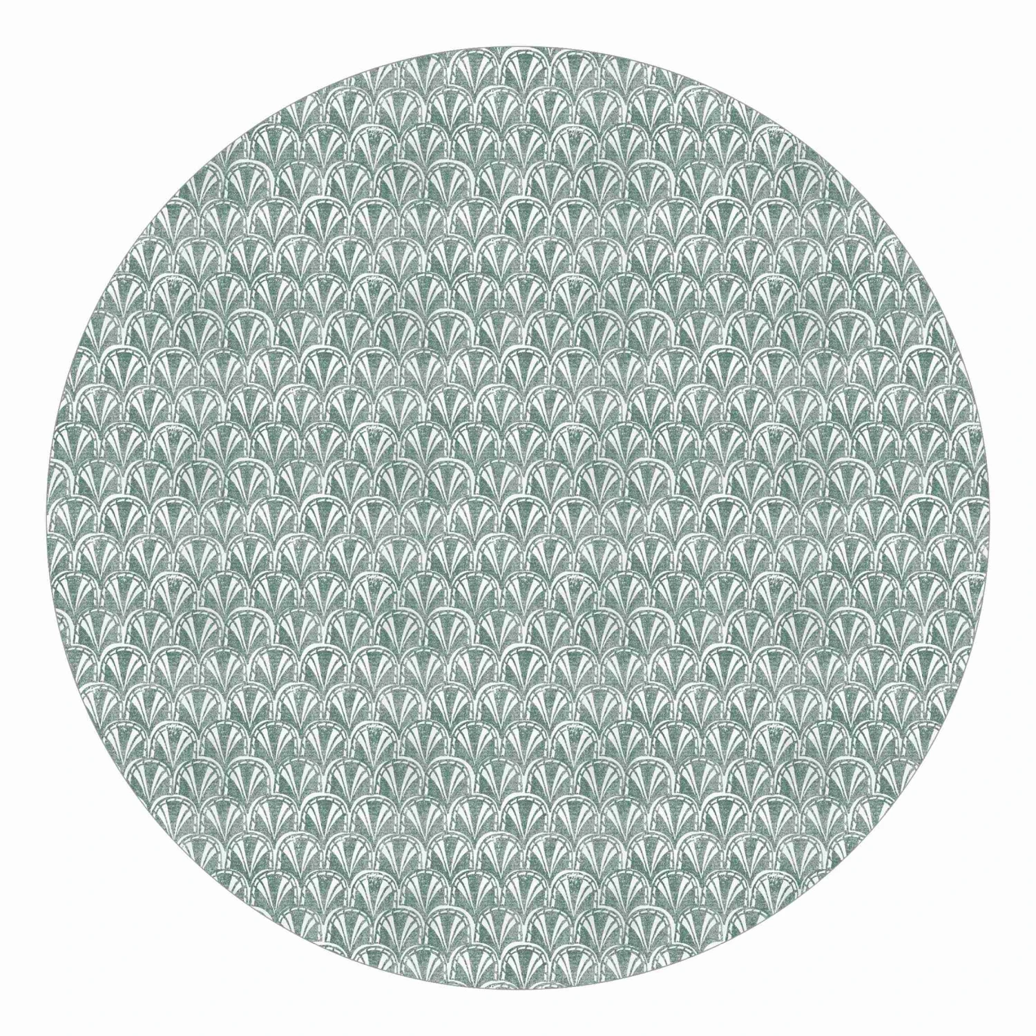 Runde Tapete - Vintage Muster Art Deco Bögen In Türkis 3 Runde Tapete - Vintage Muster Art Deco Bögen In Türkis