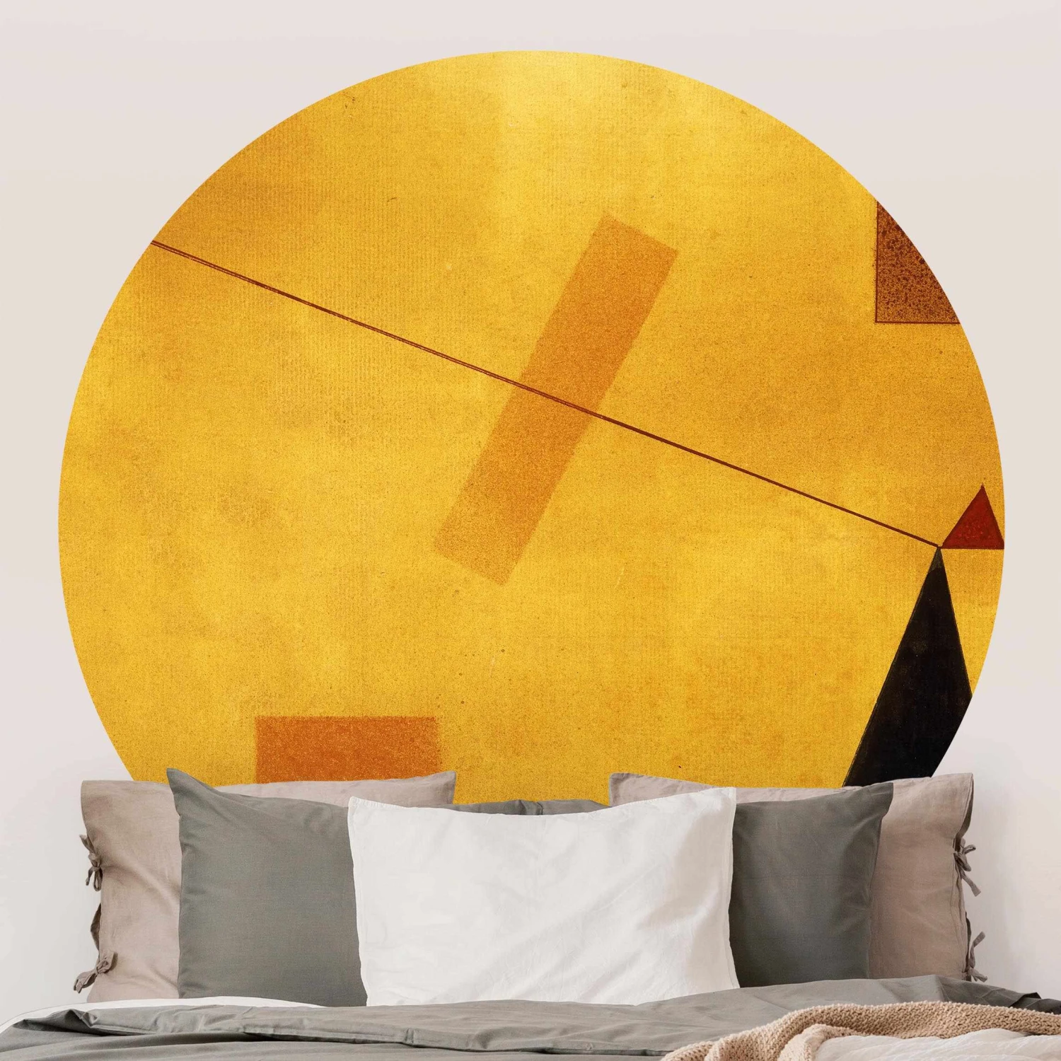 Runde Tapete - Wassily Kandinsky - Außer Gewicht In Gelb 5 Runde Tapete - Wassily Kandinsky - Außer Gewicht In Gelb – Bild 3