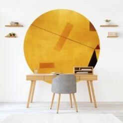 Runde Tapete - Wassily Kandinsky - Außer Gewicht In Gelb 13 Runde Tapete - Wassily Kandinsky - Außer Gewicht In Gelb -Allgemeiner Haushaltswarenladen wallart runde tapete wassily kandinsky ausser gewicht in gelb 3