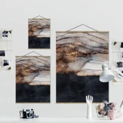 Stoffbild - Elisabeth Fredriksson - Goldener Marmor Gemalt In Schwarz 15 Stoffbild - Elisabeth Fredriksson - Goldener Marmor Gemalt In Schwarz -Allgemeiner Haushaltswarenladen wallart stoffbild elisabeth fredriksson goldener marmor gemalt in schwarz 6