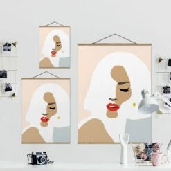 Stoffbild - Line Art Portrait Frau Pastell Beige In Creme-Beige 15 Stoffbild - Line Art Portrait Frau Pastell Beige In Creme-Beige -Allgemeiner Haushaltswarenladen wallart stoffbild line art portrait frau pastell beige in creme beige 6