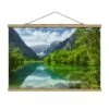 Stoffbild Mit Posterleisten - Bergsee Mit Spiegelung In Grün 1 Stoffbild Mit Posterleisten - Bergsee Mit Spiegelung In Grün -Allgemeiner Haushaltswarenladen wallart stoffbild mit posterleisten bergsee mit spiegelung in grun