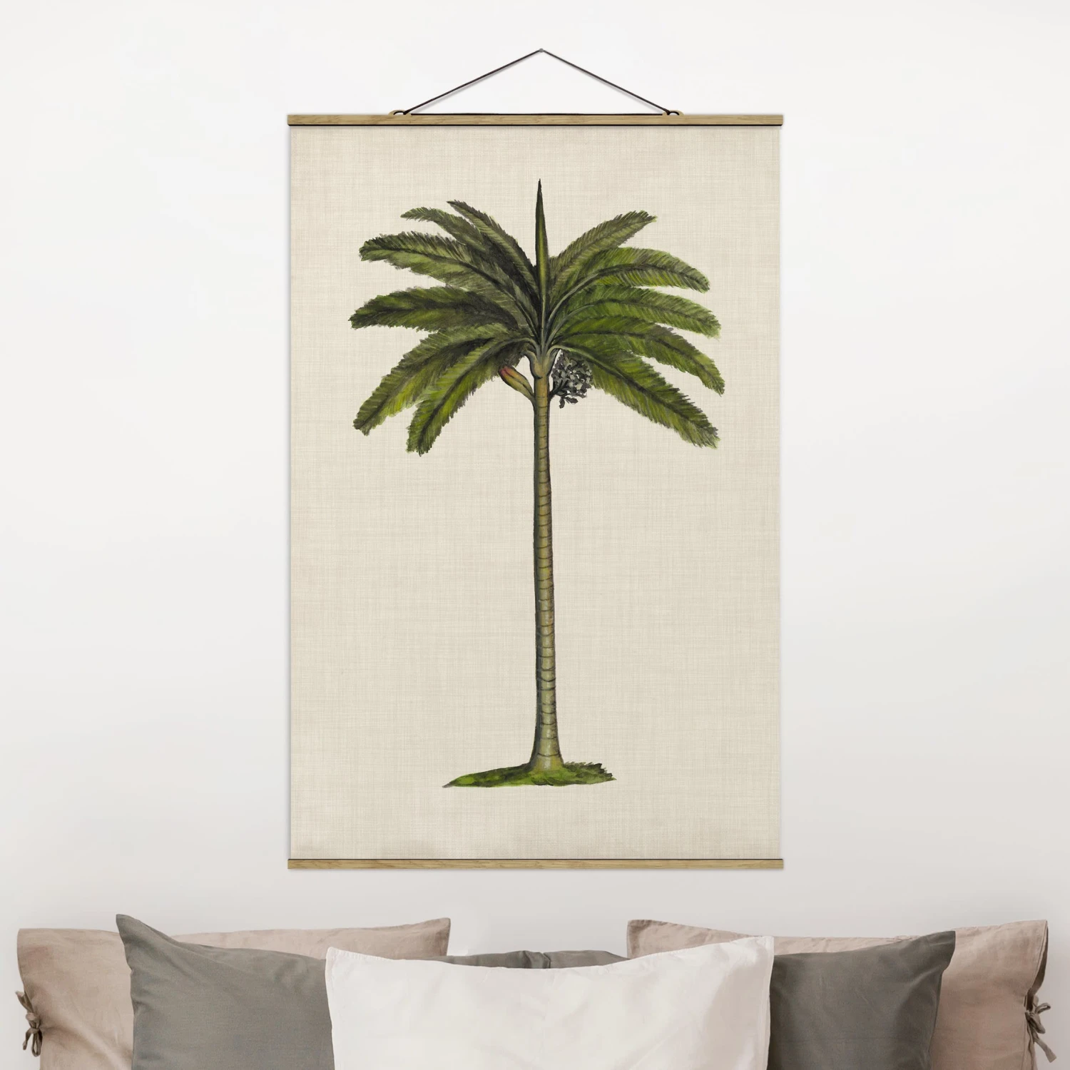 Stoffbild Mit Posterleisten - Britische Palmen IV In Grün 4 Stoffbild Mit Posterleisten - Britische Palmen IV In Grün – Bild 2