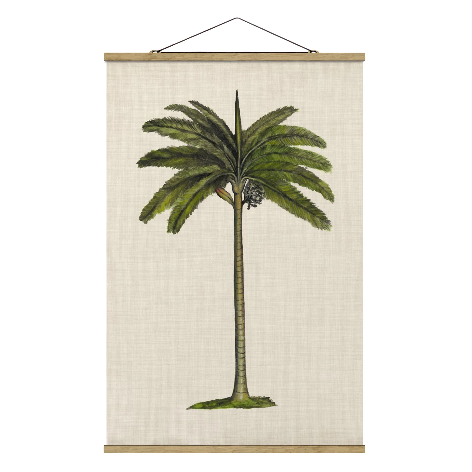 Stoffbild Mit Posterleisten - Britische Palmen IV In Grün 3 Stoffbild Mit Posterleisten - Britische Palmen IV In Grün