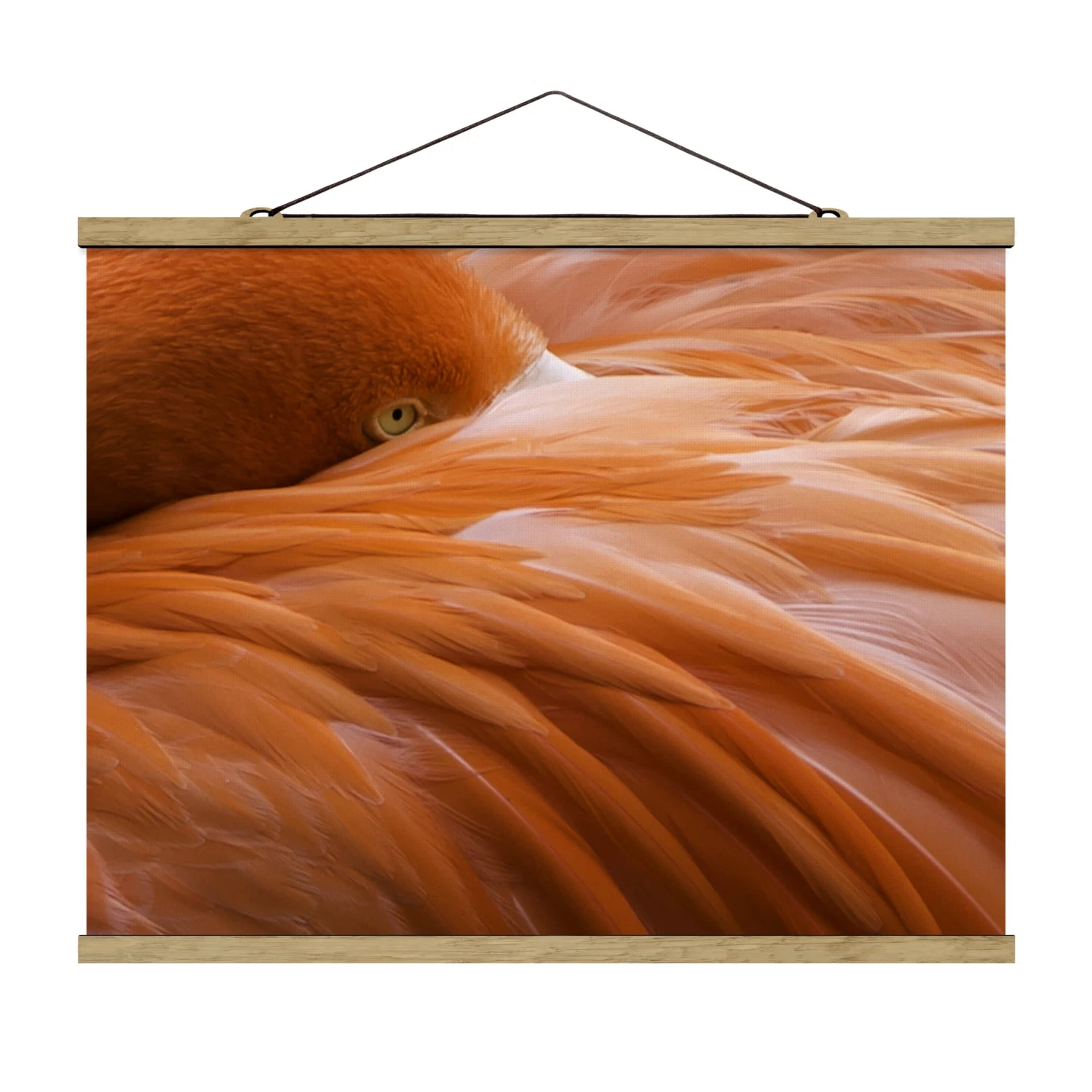 Stoffbild Mit Posterleisten - Flamingofedern In Rosa 3 Stoffbild Mit Posterleisten - Flamingofedern In Rosa