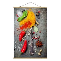Stoffbild Mit Posterleisten - Löffel Mit Gewürzen In Orange 13 Stoffbild Mit Posterleisten - Löffel Mit Gewürzen In Orange -Allgemeiner Haushaltswarenladen wallart stoffbild mit posterleisten loffel mit gewurzen in orange 4