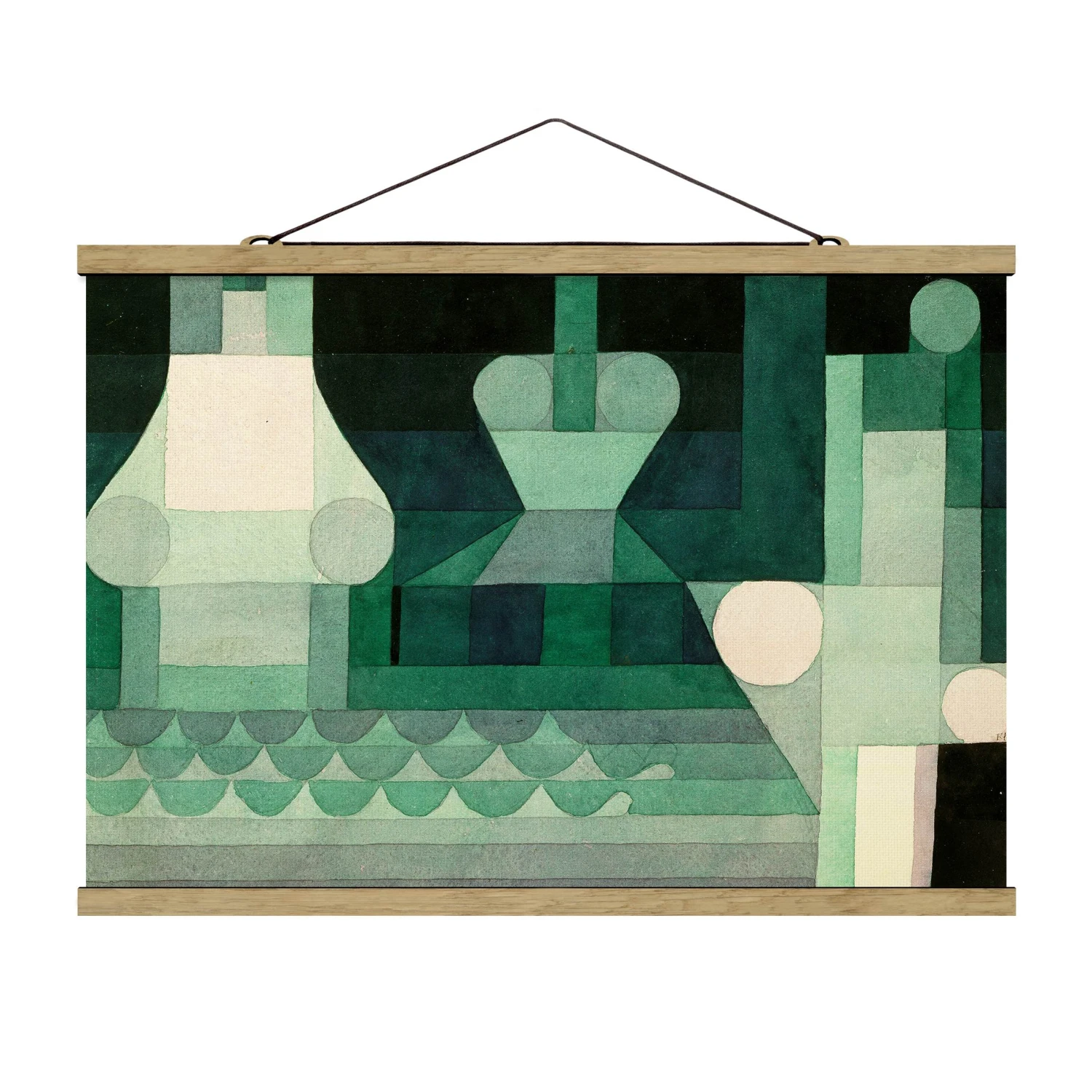 Stoffbild Mit Posterleisten - Paul Klee - Schleusen In Grau 3 Stoffbild Mit Posterleisten - Paul Klee - Schleusen In Grau