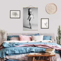 Stoffbild Mit Posterleisten - Playing With Sins In Grau -Allgemeiner Haushaltswarenladen wallart stoffbild mit posterleisten playing with sins in grau 2