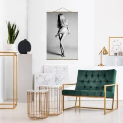 Stoffbild Mit Posterleisten - Playing With Sins In Grau -Allgemeiner Haushaltswarenladen wallart stoffbild mit posterleisten playing with sins in grau 3