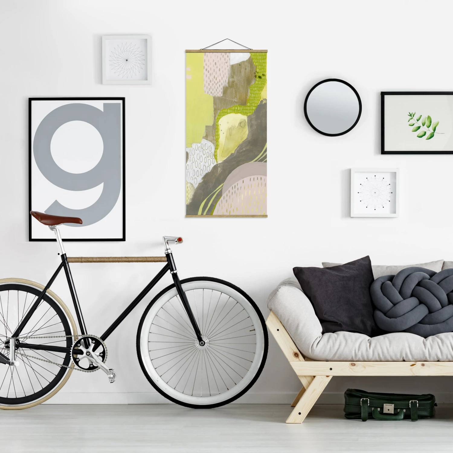 Stoffbild Mit Posterleisten - Sonnenflecken I In Gelb 6 Stoffbild Mit Posterleisten - Sonnenflecken I In Gelb – Bild 4