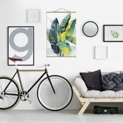 Stoffbild Mit Posterleisten - Tropisches Blattwerk - Banane In Grün 12 Stoffbild Mit Posterleisten - Tropisches Blattwerk - Banane In Grün -Allgemeiner Haushaltswarenladen wallart stoffbild mit posterleisten tropisches blattwerk banane in grun 3