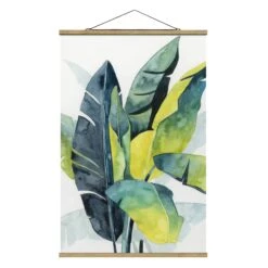 Stoffbild Mit Posterleisten - Tropisches Blattwerk - Banane In Grün 13 Stoffbild Mit Posterleisten - Tropisches Blattwerk - Banane In Grün -Allgemeiner Haushaltswarenladen wallart stoffbild mit posterleisten tropisches blattwerk banane in grun 4