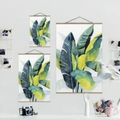 Stoffbild Mit Posterleisten - Tropisches Blattwerk - Banane In Grün 15 Stoffbild Mit Posterleisten - Tropisches Blattwerk - Banane In Grün -Allgemeiner Haushaltswarenladen wallart stoffbild mit posterleisten tropisches blattwerk banane in grun 6