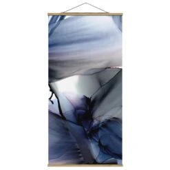 Stoffbild Mit Posterleisten - Violett Im Fluss In Violett