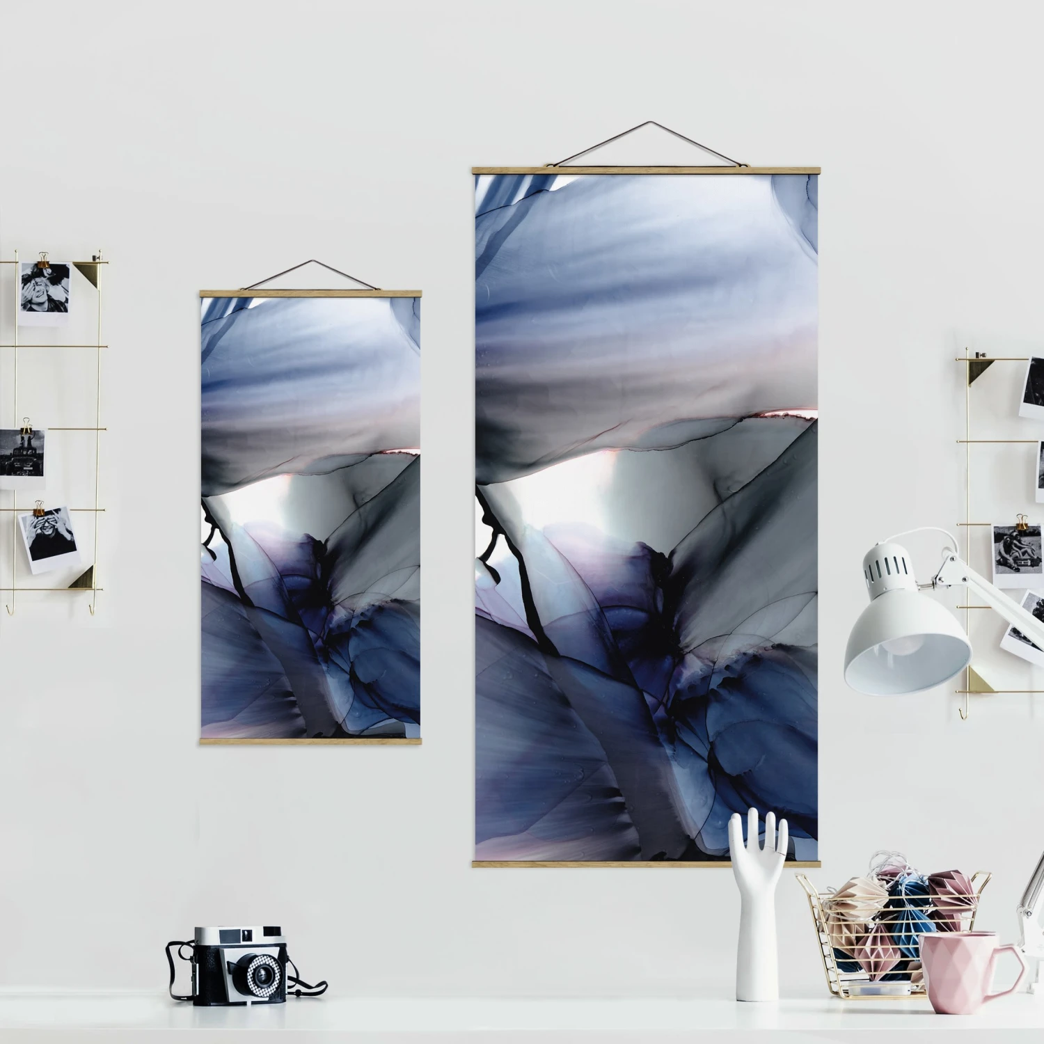 Stoffbild Mit Posterleisten - Violett Im Fluss In Violett 8 Stoffbild Mit Posterleisten - Violett Im Fluss In Violett – Bild 6