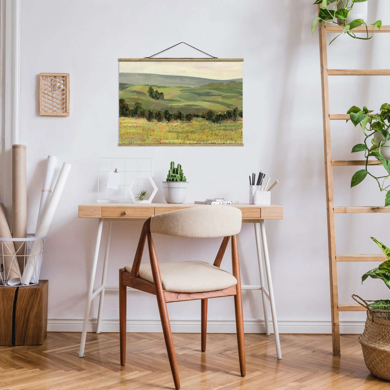 Stoffbild Mit Posterleisten - Wiese Am Morgen II In Grün 6 Stoffbild Mit Posterleisten - Wiese Am Morgen II In Grün – Bild 4