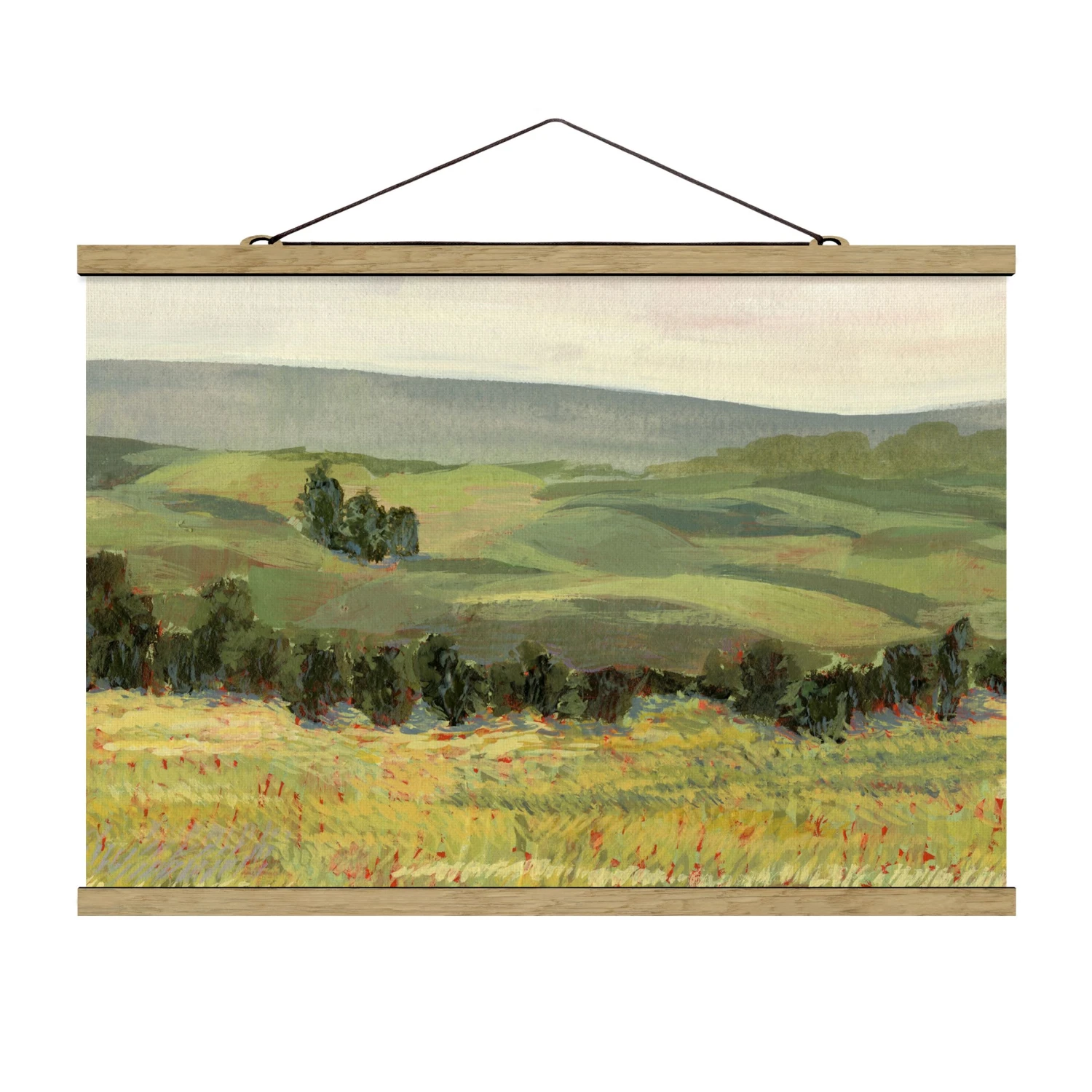 Stoffbild Mit Posterleisten - Wiese Am Morgen II In Grün 7 Stoffbild Mit Posterleisten - Wiese Am Morgen II In Grün – Bild 5