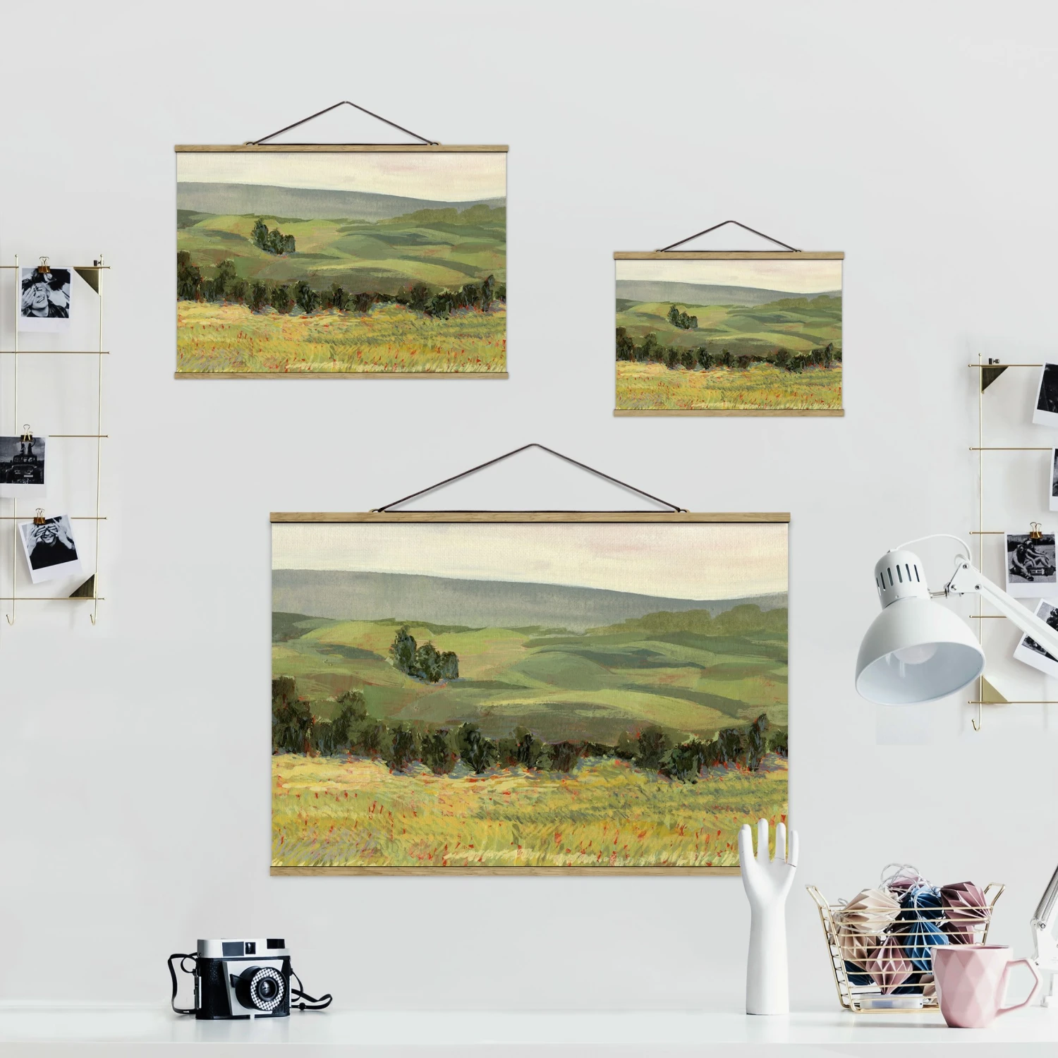 Stoffbild Mit Posterleisten - Wiese Am Morgen II In Grün 9 Stoffbild Mit Posterleisten - Wiese Am Morgen II In Grün – Bild 7