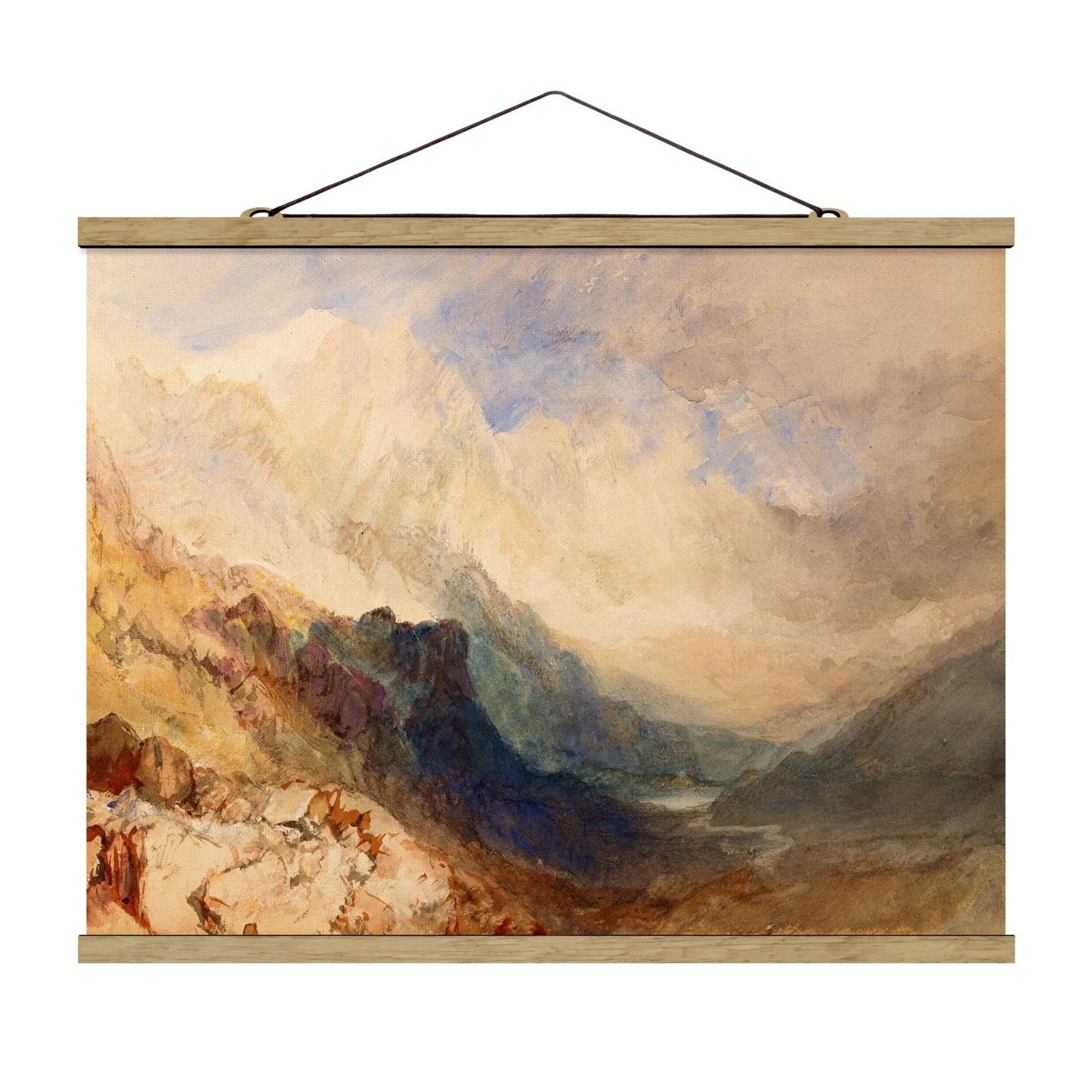 Stoffbild Mit Posterleisten - William Turner - Aostatal In Creme-Beige 7 Stoffbild Mit Posterleisten - William Turner - Aostatal In Creme-Beige – Bild 5